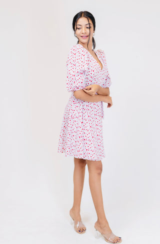 NORA FLORAL WRAP MIDI DRESS