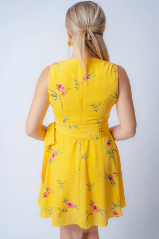 JULIA FLORAL FLARED MINI DRESS