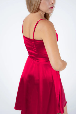 LUCY SWEETHEART NECK BELTED MINI DRESS