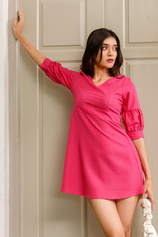 HARLEY V NECK FLARED DRESS