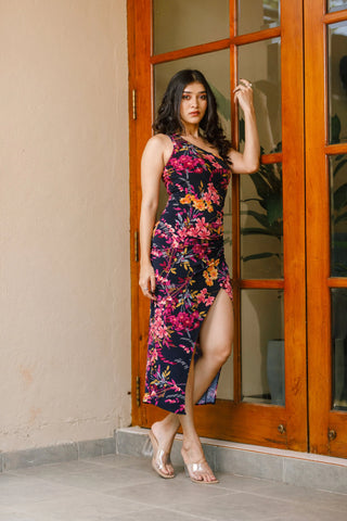 ELSIE ONE SHOULDER MIDI DRESS