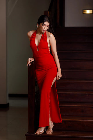 MEGAN SIDE SLIT BODYCON DRESS