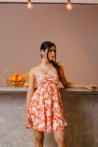 Lillian Pleated Bustier Flared Dress