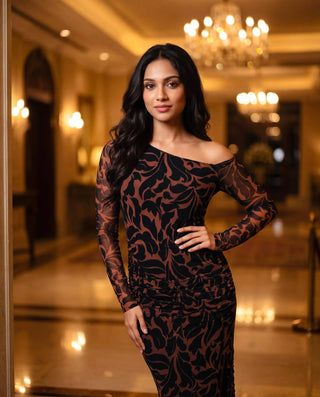 CHRISTIANA MESH BODYCON DRESS