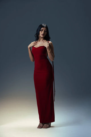 GENEVIEVE BACK OPEN EVENING DRESS