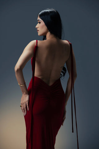 GENEVIEVE BACK OPEN EVENING DRESS
