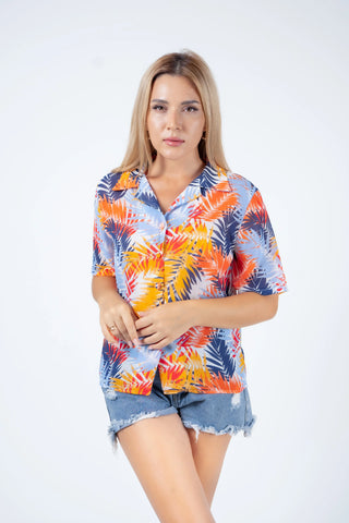 CAMILA SHORT SLEEVE LAPEL COLLAR TOP