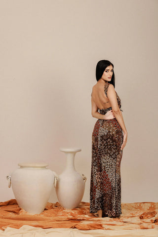 KENDALL MERMAID CURVE MAXI DRESS