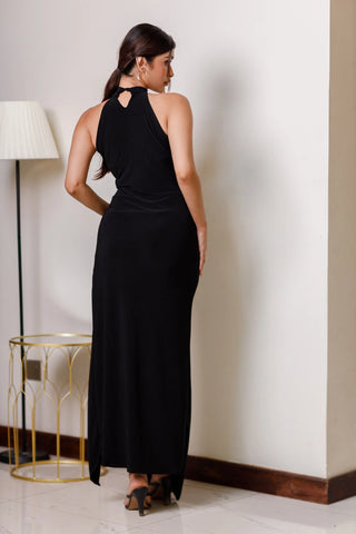 ANASTASIA HALTER NECK EVENING DRESS