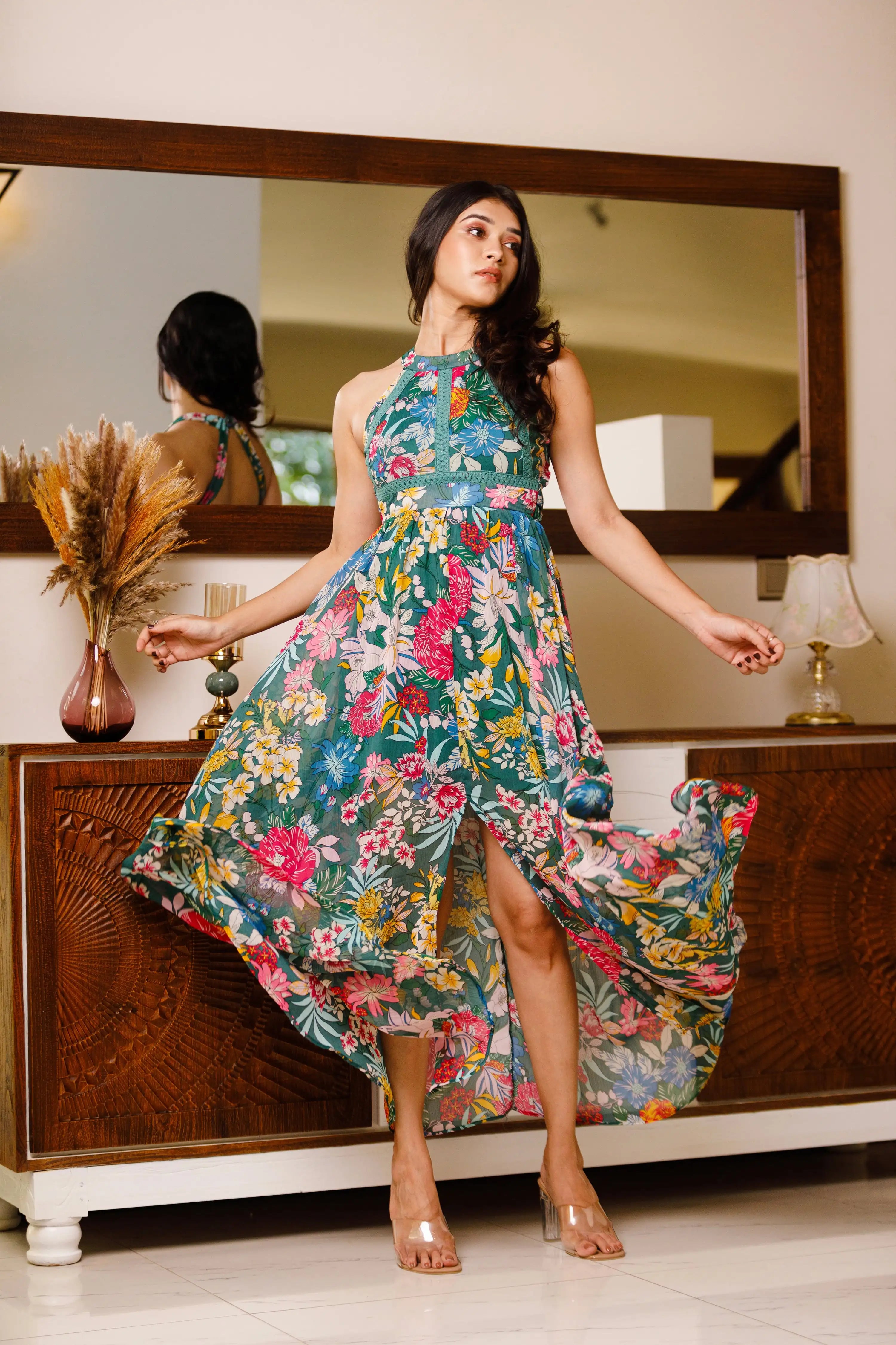 Front slit maxi dress clearance